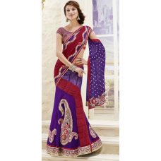 Sizzling Embroidery Wedding Wear Lehenga Sari 